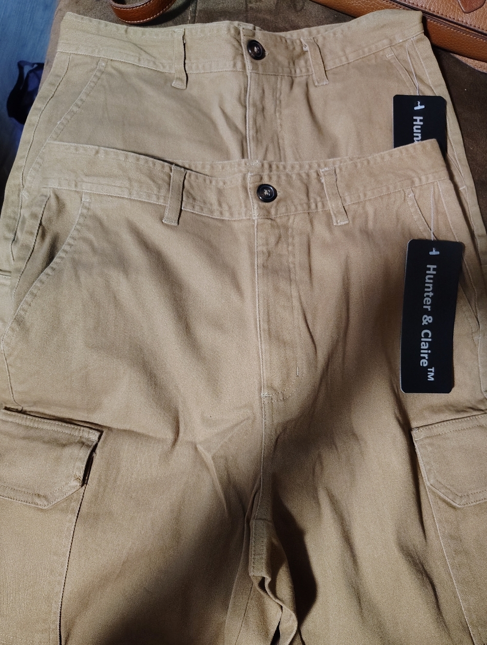 NWT 2 Pairs Hunter & Claire Men’s Tan Cargo Pants Size 30